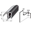 Profil protection d'angles avec renforcement en treillis acier et caoutchouc mousse PVC 21x16mm noir